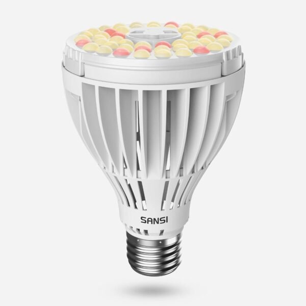 Full Spectrum LED Grow Light Bulb, 30W (5000K + 660nm Red), High PPFD, E26 Base, Energy Efficient Plant Growth Lamp